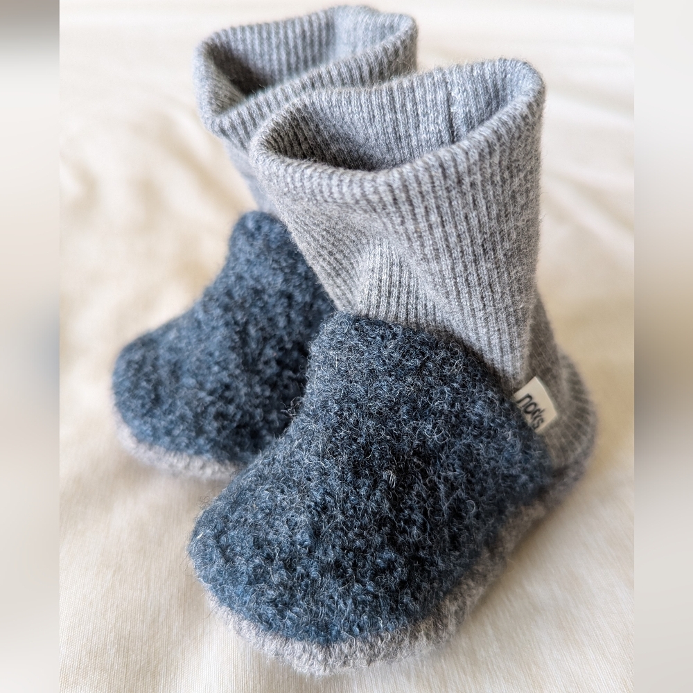 Nooks Wool Baby Slipper Socks 0-3m
